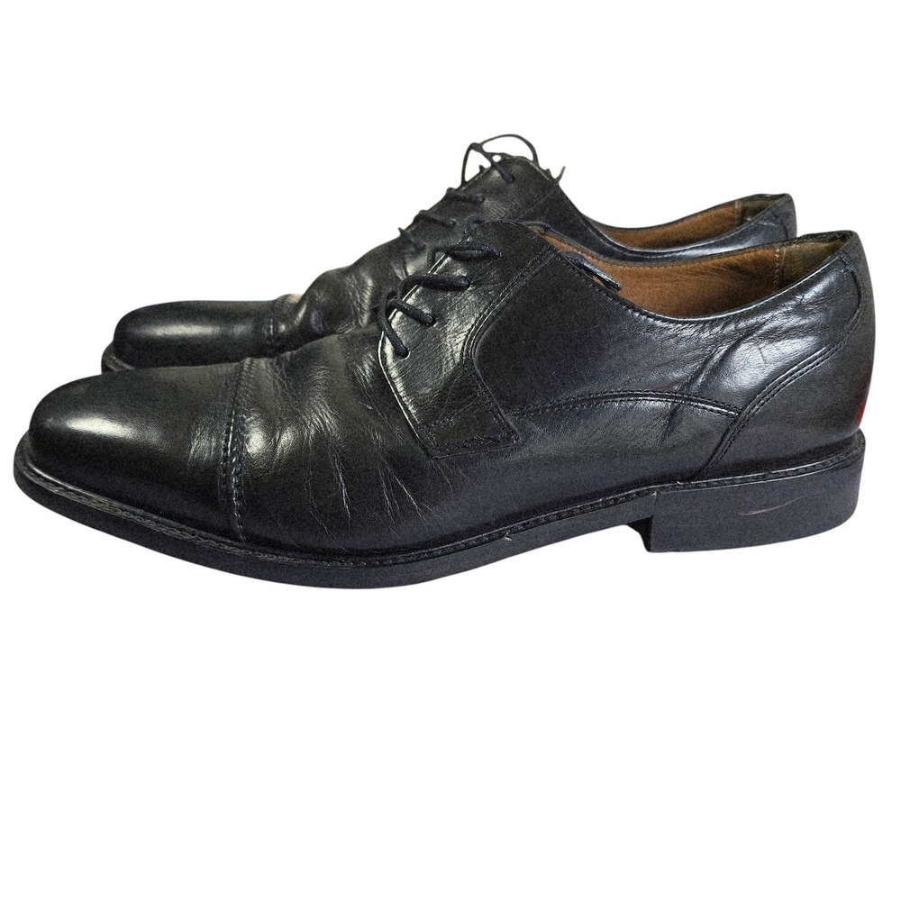Florsheim Mens Black Leather Cap Toe Derby Dress Shoes Size 8.5 Oxford Dressy